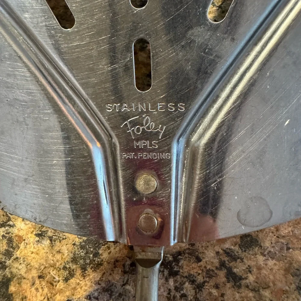 Foley Wide Curved Slotted Spatula Lifter Turner Flipper Stainless steel Vtg MPL